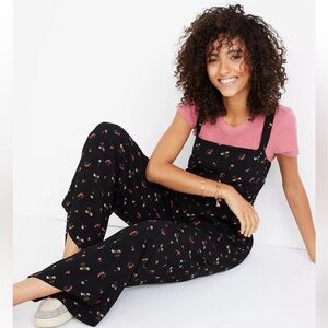 Madewell Flower Toss Smocked Crop Jumpsuit Wide Leg Women’s size 10